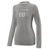 Custom Gray Cream Women's Long-Sleeve Shirt