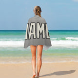 Custom Gray Cream Beach Towel