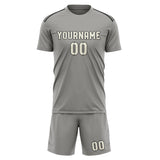 Custom Gray Cream Soccer Jersey