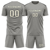 Custom Gray Cream Soccer Jersey
