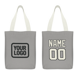 Custom Gray Cream Canvas Tote Bag
