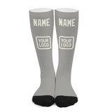 Custom Gray Cream Knee-High Sock