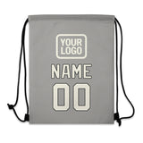 Custom Gray Cream Drawstring Bag