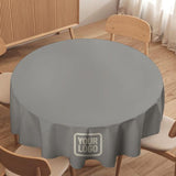 Custom Gray Cream Round Table Cloth