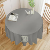 Custom Gray Cream Round Table Cloth