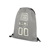 Custom Gray Cream Drawstring Bag
