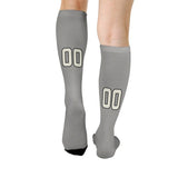 Custom Gray Cream Knee-High Sock