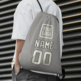 Custom Gray Cream Drawstring Bag