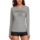 Custom Gray Gray Women's Long-Sleeve Shirt