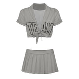Custom Gray Gray Cheerleading Uniform Set