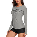 Custom Gray Gray Women's Long-Sleeve Shirt