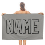 Custom Gray Gray Beach Towel