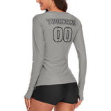 Custom Gray Gray Women's Long-Sleeve Shirt