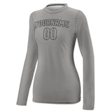 Custom Gray Gray Women's Long-Sleeve Shirt