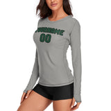 Custom Gray Green Women's Long-Sleeve Shirt