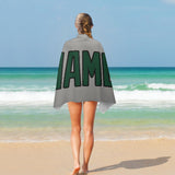 Custom Gray Green Beach Towel