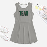 Custom Gray Green Cheerleader Dress