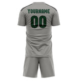 Custom Gray Green Soccer Jersey