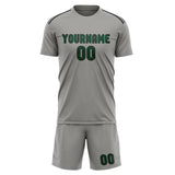 Custom Gray Green Soccer Jersey