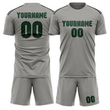 Custom Gray Green Soccer Jersey