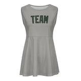 Custom Gray Dark Green Cheerleader Dress