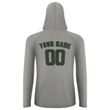 Custom Gray Dark Green UV-Hoodie