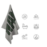 Custom Gray Dark Green Beach Towel