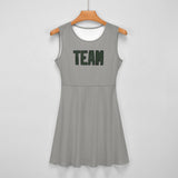 Custom Gray Dark Green Cheerleader Dress