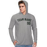 Custom Gray Dark Green UV-Hoodie