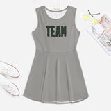 Custom Gray Dark Green Cheerleader Dress