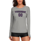 Custom Gray Purple Women's Long-Sleeve Shirt