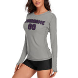 Custom Gray Purple Women's Long-Sleeve Shirt