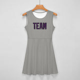 Custom Gray Purple Cheerleader Dress