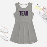 Custom Gray Purple Cheerleader Dress