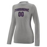 Custom Gray Purple Women's Long-Sleeve Shirt