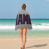 Custom Gray Purple Beach Towel