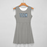 Custom Gray Light Blue Cheerleader Dress
