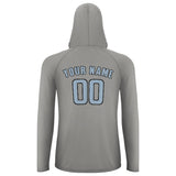 Custom Gray Light Blue UV-Hoodie
