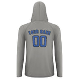 Custom Gray Sky Blue UV-Hoodie