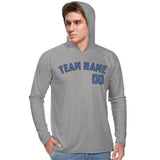 Custom Gray Sky Blue UV-Hoodie