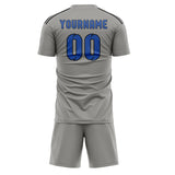 Custom Gray Sky Blue Soccer Jersey