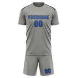 Custom Gray Sky Blue Soccer Jersey