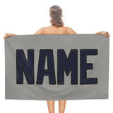 Custom Gray Navy Beach Towel