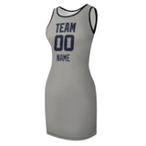 Custom Gray Navy Sleeveless Vest Dress