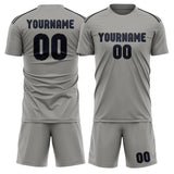 Custom Gray Navy Soccer Jersey