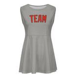 Custom Gray Orange Red Cheerleader Dress