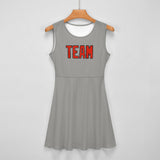 Custom Gray Orange Red Cheerleader Dress