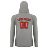 Custom Gray Orange Red UV-Hoodie