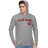 Custom Gray Orange Red UV-Hoodie