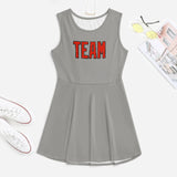 Custom Gray Orange Red Cheerleader Dress